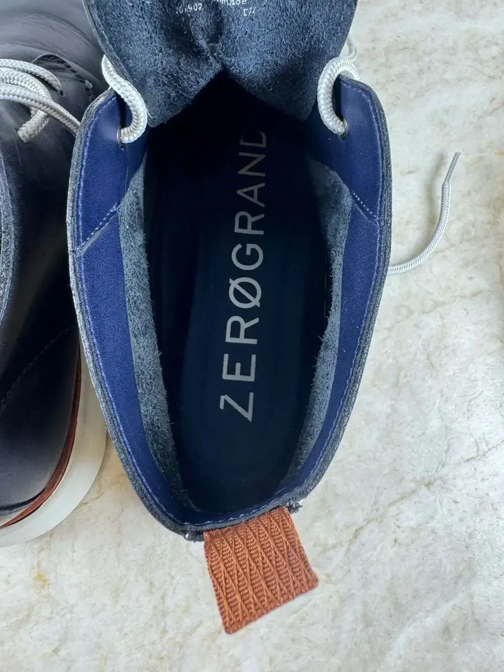 Cole Haan 2.Zerogrand Chukka Boots Navy Leather Sneaker Boots Men’s New Laces